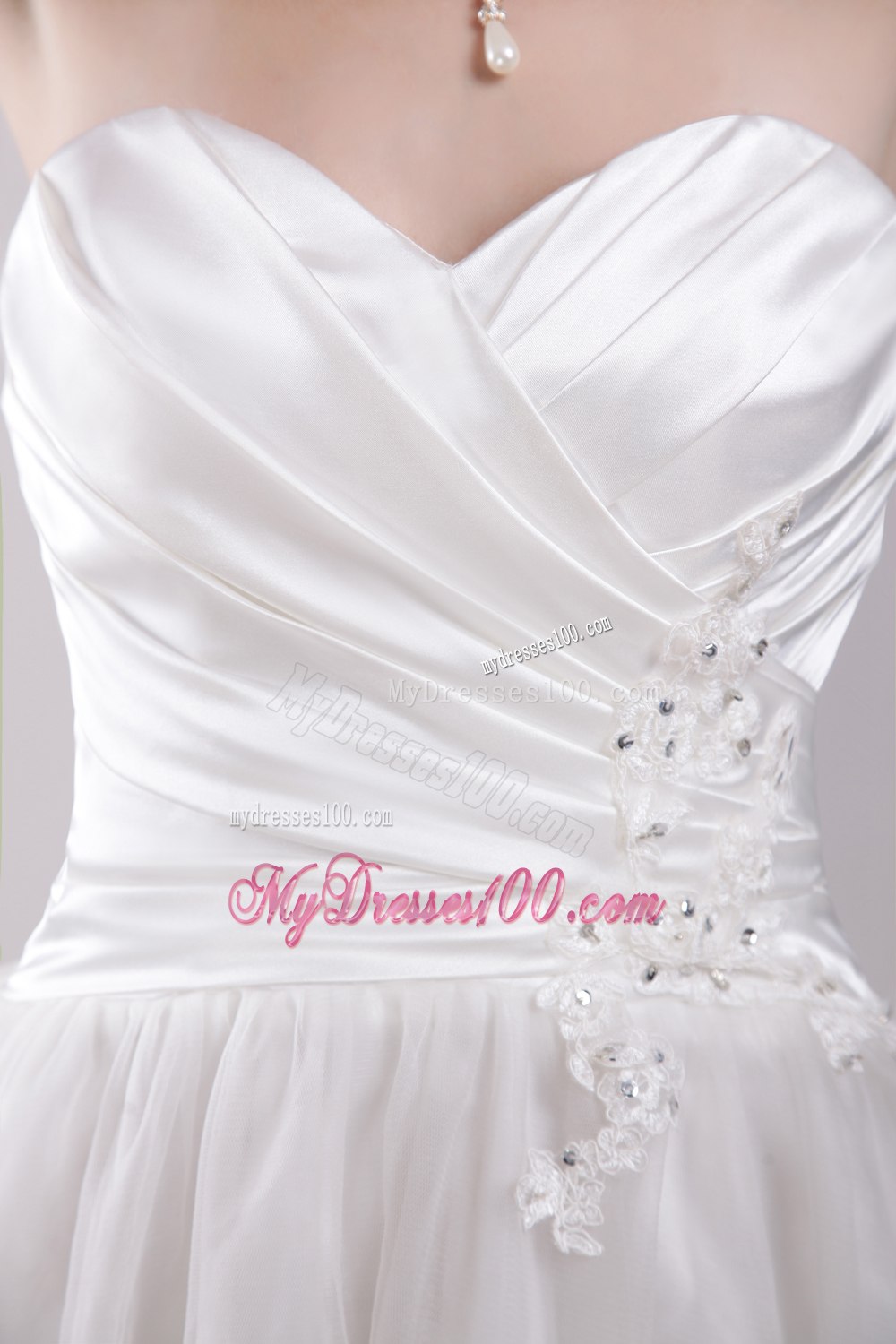 Sweet Princess Sweetheart Knee-length Appliques 2013 Wedding Dress