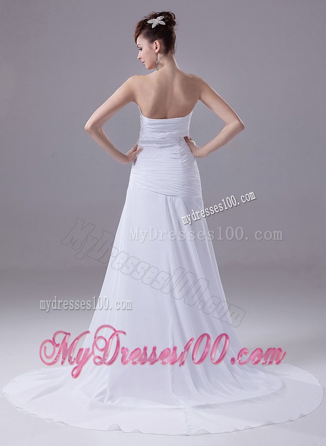 Gorgeous Sweetheart Appliques Court Train Stylish 2013 Wedding Dress