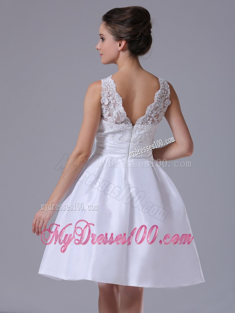 Simple Scoop Knee-length Destination 2013 Wedding Dress