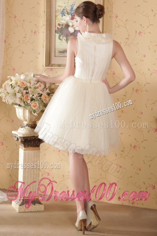 Princess Square Short Beading and Ruching Wedding Dresses