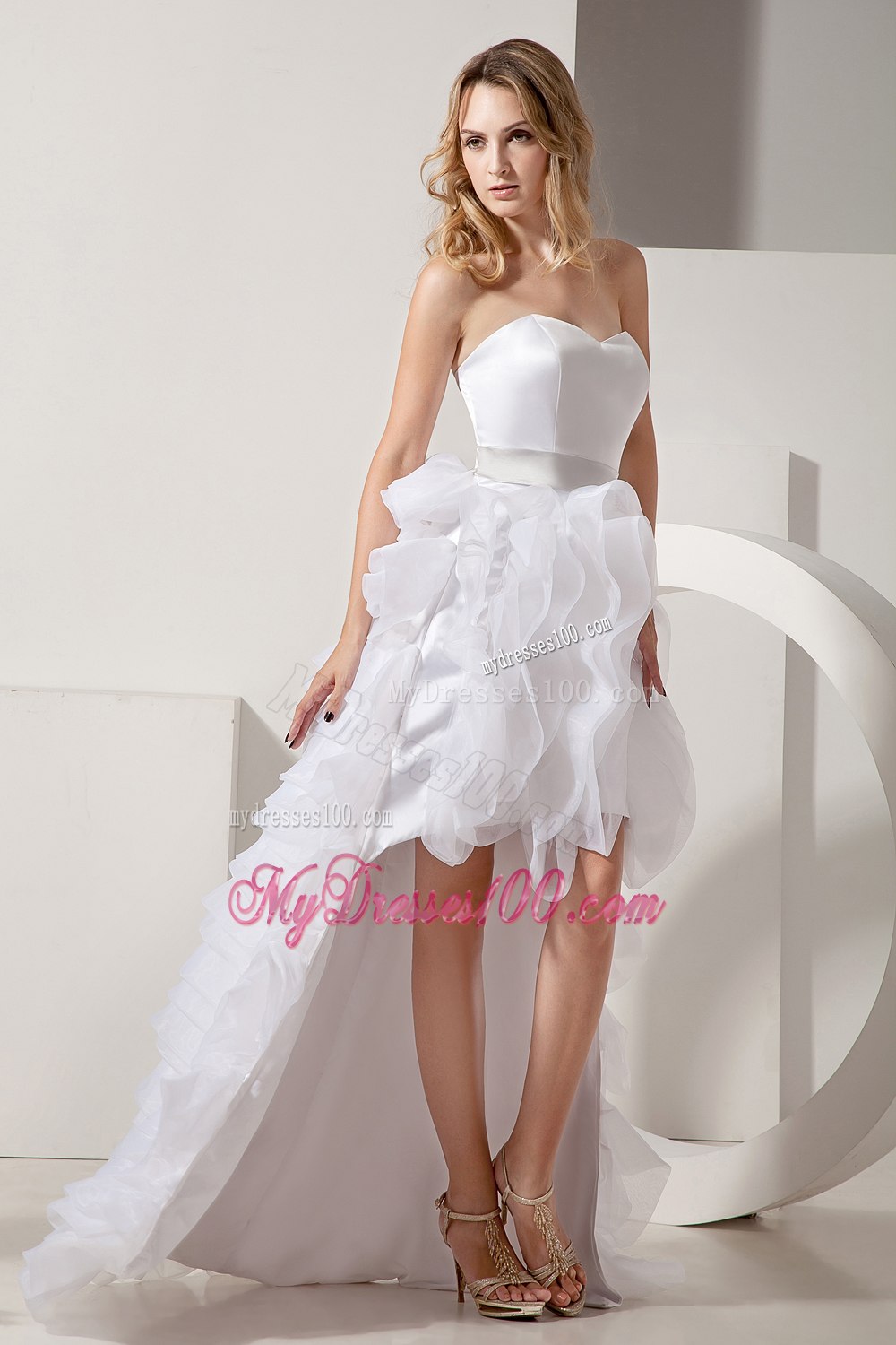 Sexy Sweetheart High-low Ruffles 2013 Summer Wedding Dress