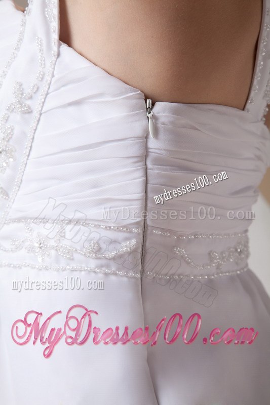 Column Sheath Straps Knee-length Beading 2013 Summer Wedding Dress