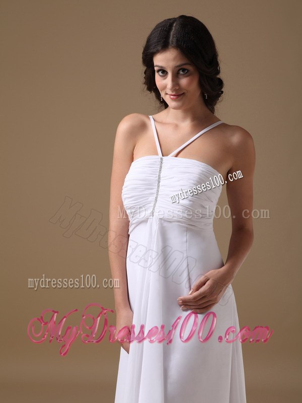 2013 Empire Halter High-low Beading Summer Beach Wedding Dress