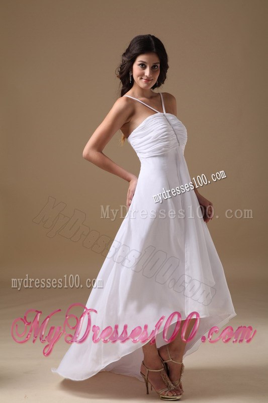 2013 Empire Halter High-low Beading Summer Beach Wedding Dress