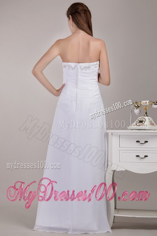 2013 Cheap Empire Strapless Floor-length Beading Wedding Dresses