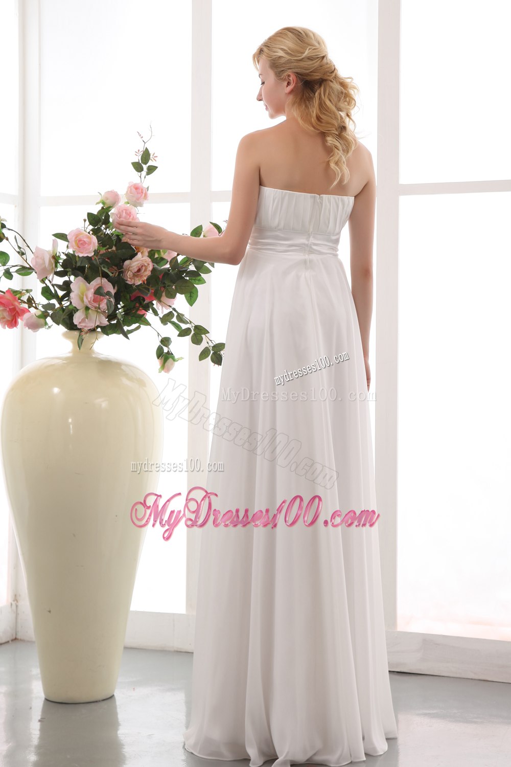Elegant Empire Strapless Floor-length Ruching 2013 Hall Wedding Dress