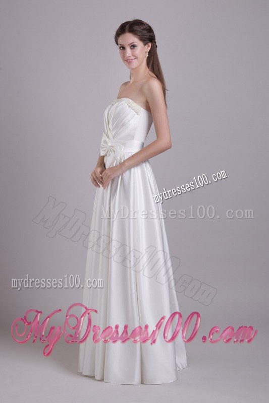 Empire Strapless Floor-length Beading and Bowknot Wedding Dresses