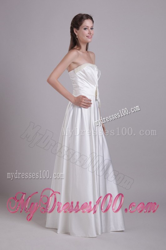 Empire Strapless Floor-length Beading and Bowknot Wedding Dresses