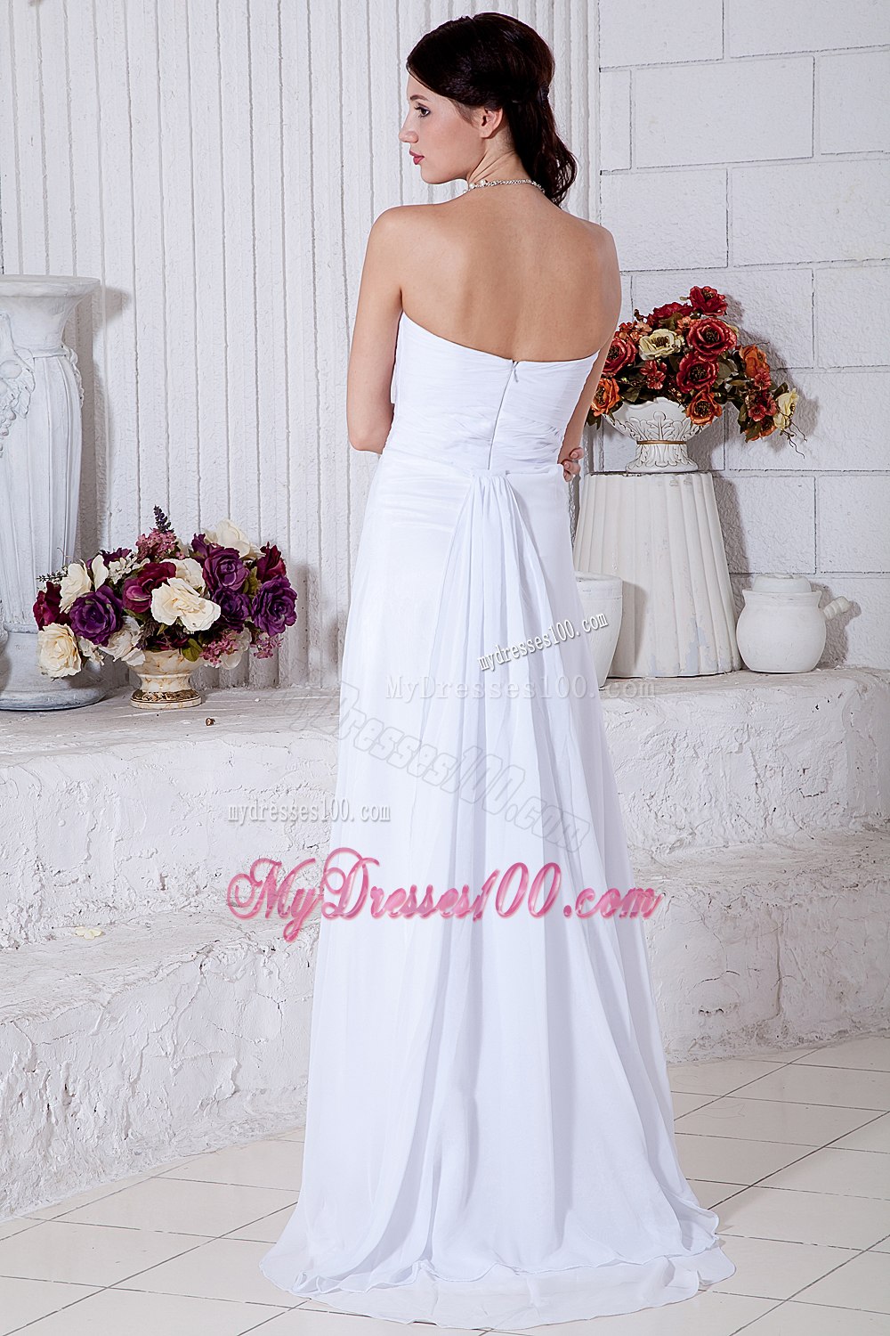 Elegant Empire Sweetheart Brush Train Appliques 2013Wedding Dress