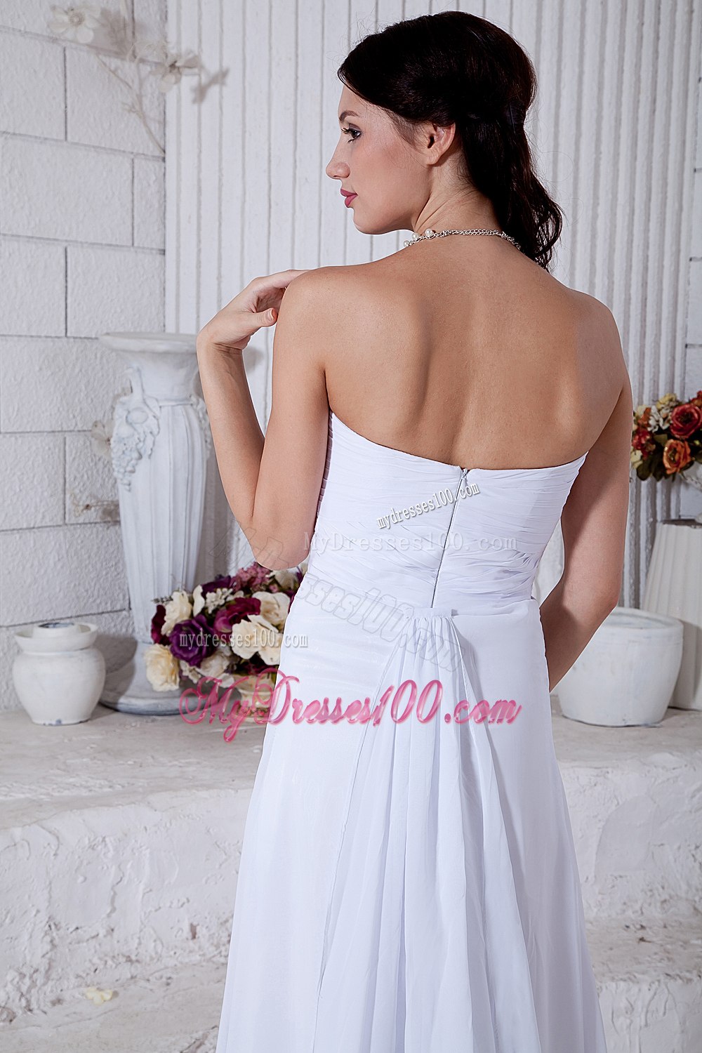 Elegant Empire Sweetheart Brush Train Appliques 2013Wedding Dress
