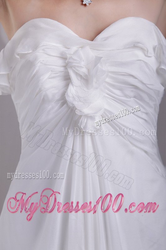 Empire Sweetheart Brush Train Side Zipper Wedding Dresses for Beach