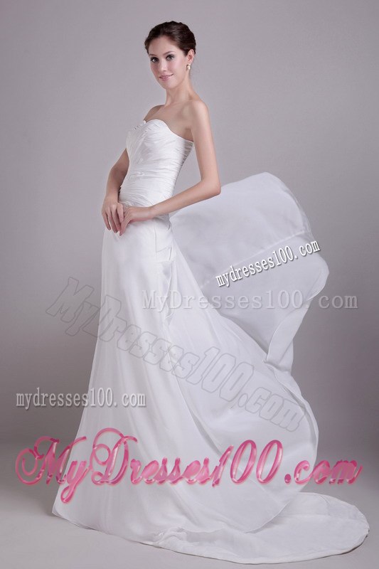 2013 Perfect Empire Sweetheart Court Train Appliques Wedding Dresses