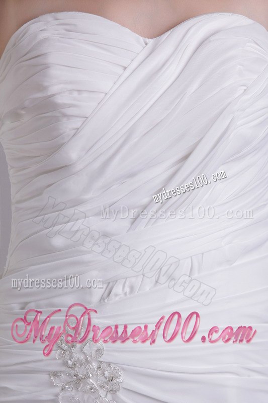 2013 Perfect Empire Sweetheart Court Train Appliques Wedding Dresses