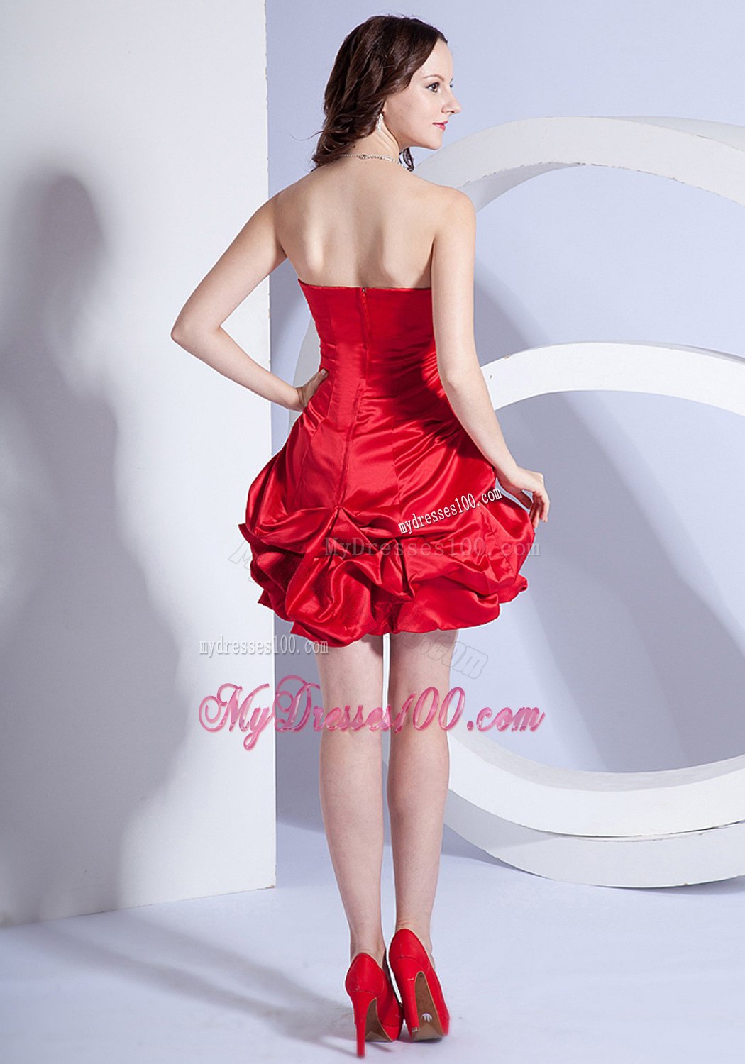 Beading Decorate Bodice Strapless Pick-ups 2013 Cocktail Dress