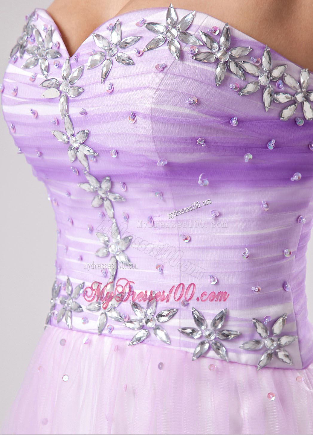 Lavender Prom Cocktail Dress Beaded Decorate Bust Sweetheart 2013