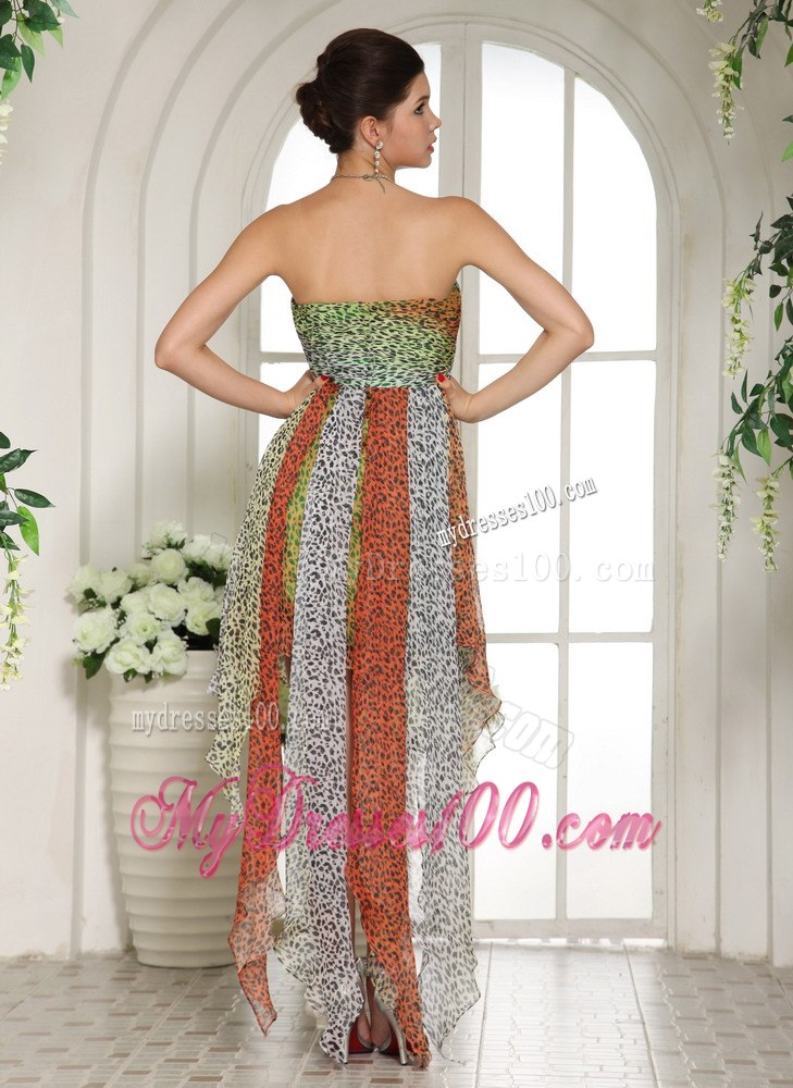 Leopard Empire Sweetheart High-low Cocktail Dress For Custom Made