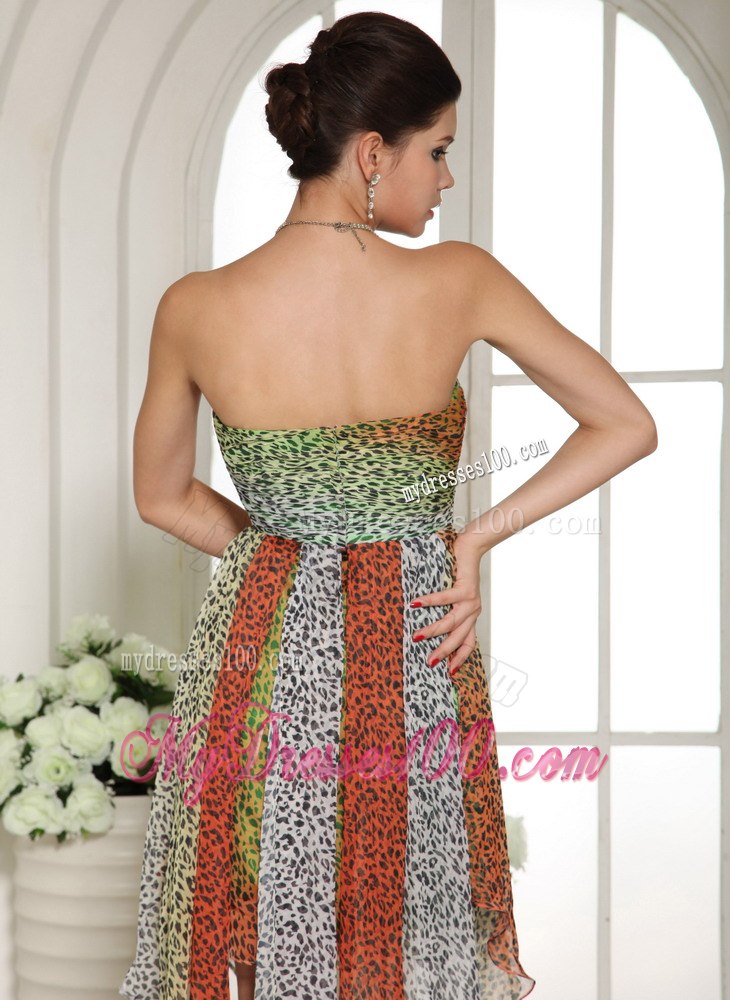Leopard Empire Sweetheart High-low Cocktail Dress For Custom Made