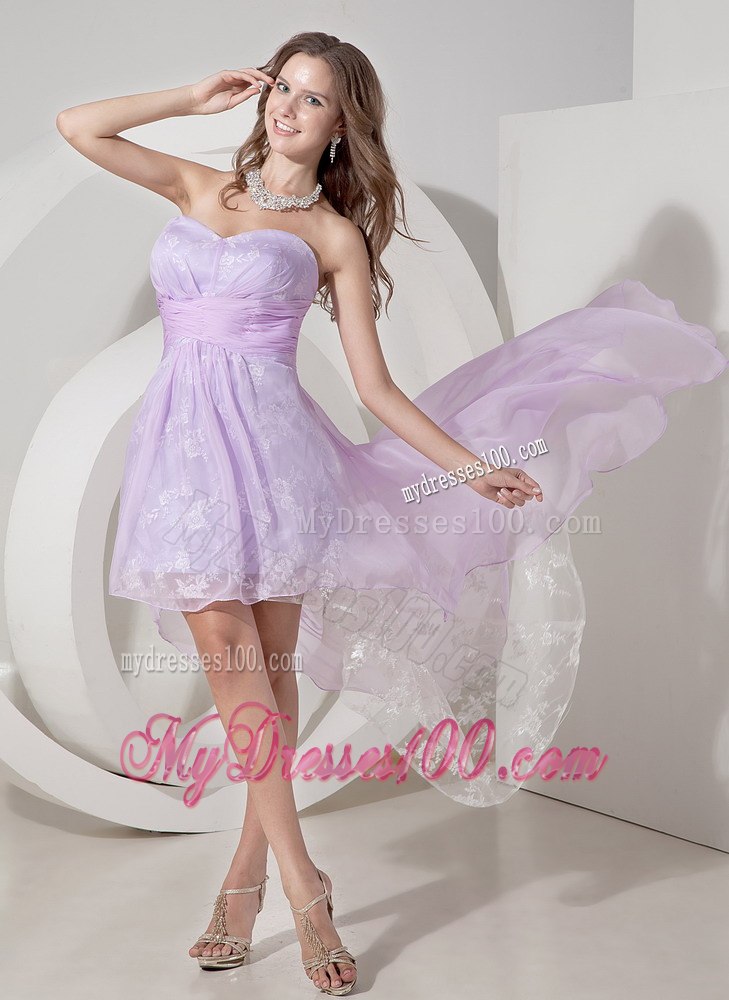 Beautiful Lilac Princess High-low Cocktail Dress for Homecoming Party