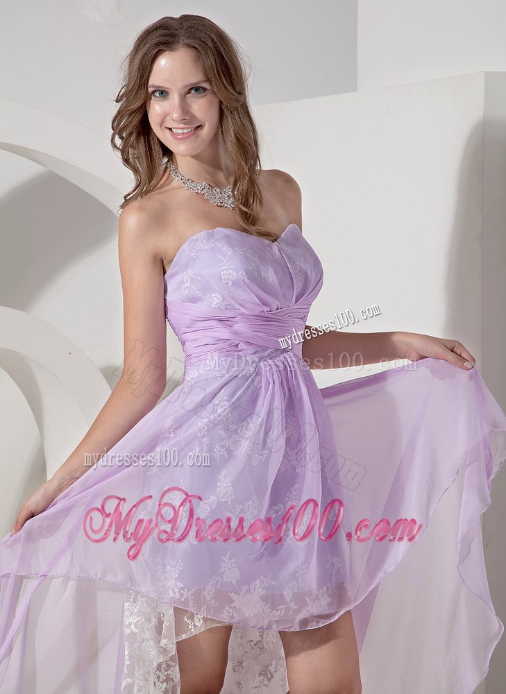 Beautiful Lilac Princess High-low Cocktail Dress for Homecoming Party