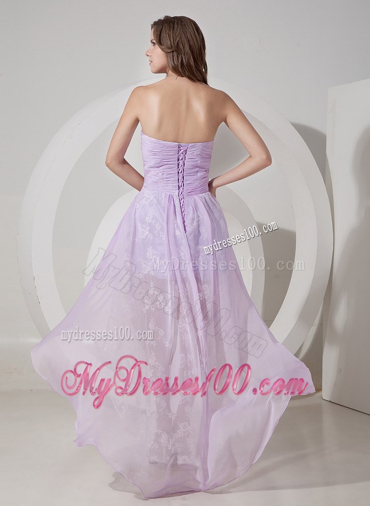 Beautiful Lilac Princess High-low Cocktail Dress for Homecoming Party