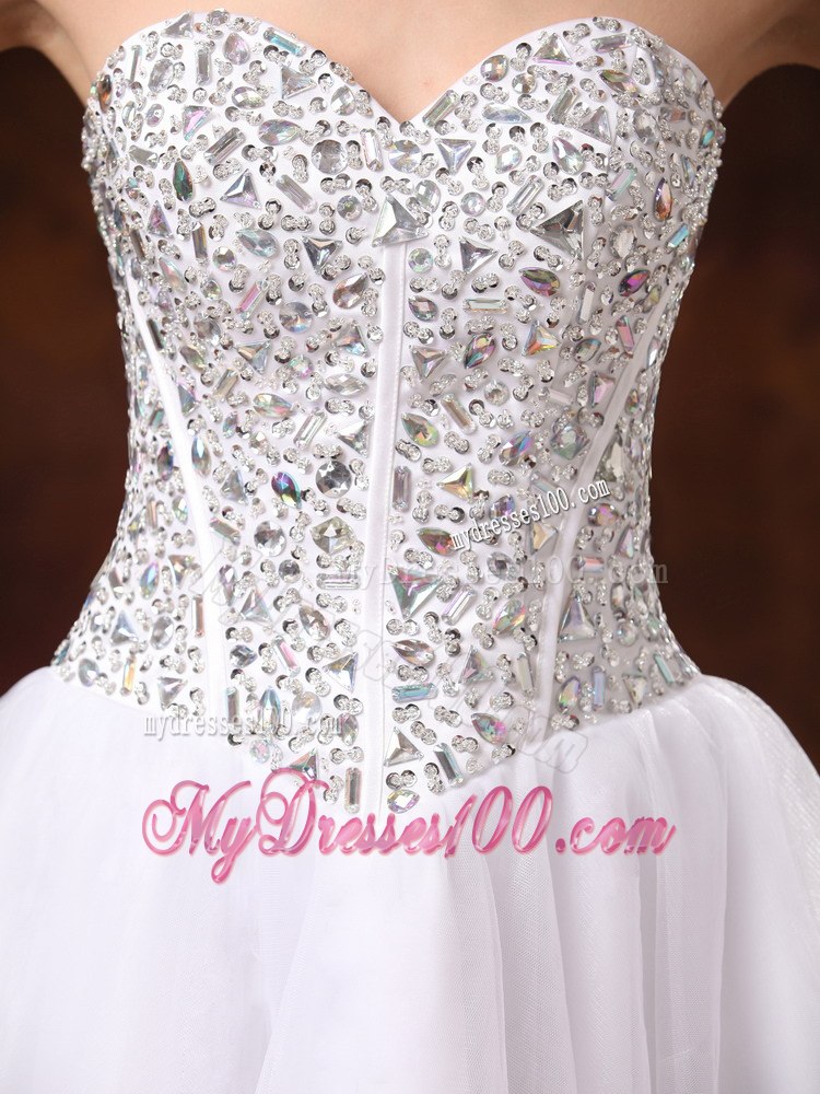 Sweetheart Beaded Mini-length For White Cocktail Dress for Cheap