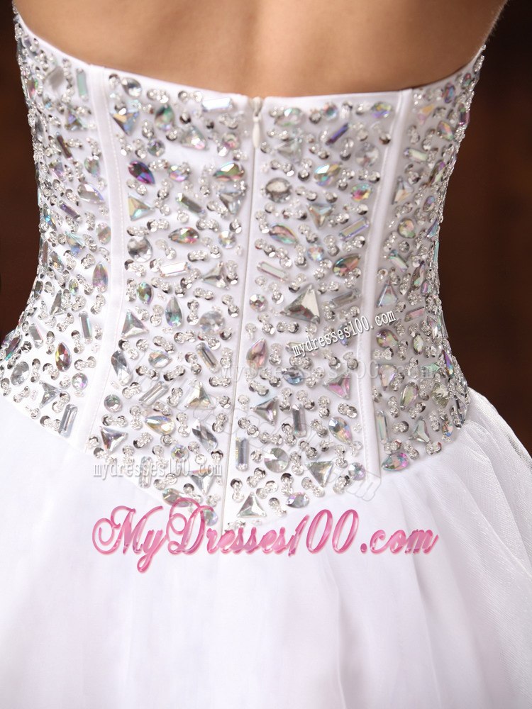 Sweetheart Beaded Mini-length For White Cocktail Dress for Cheap