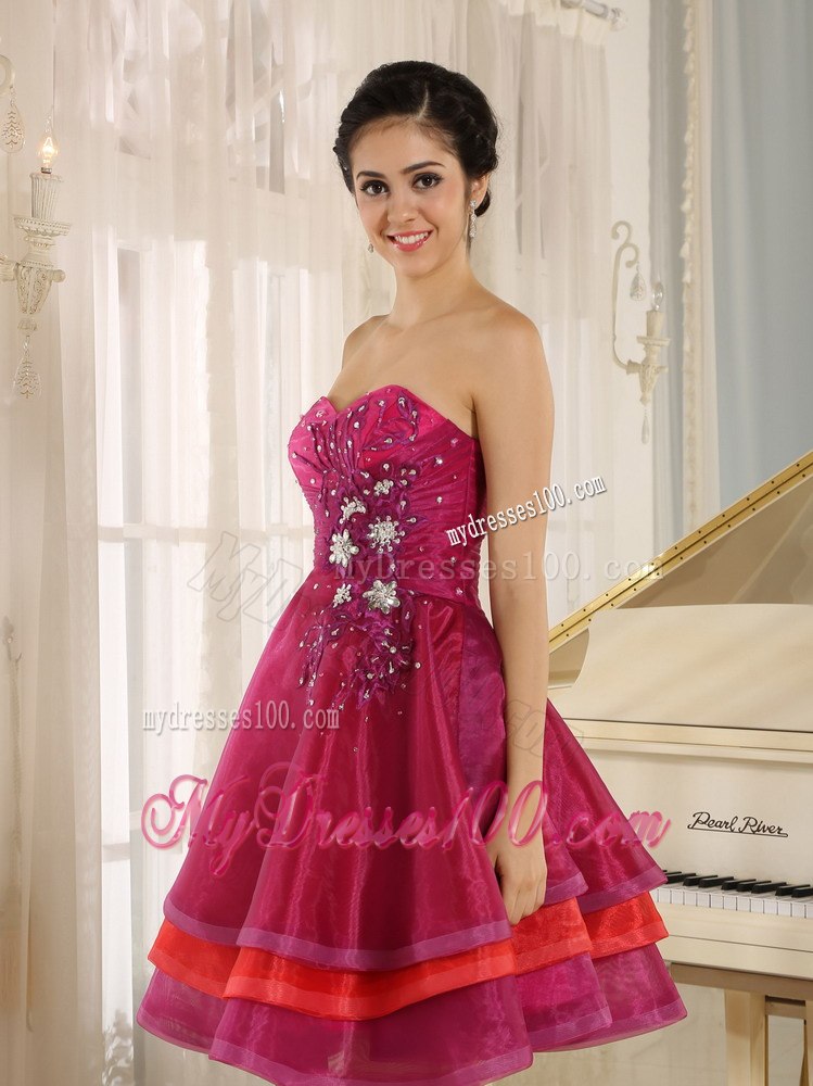 Multi-color Sweetheart Short Cocktail Dress For Sweet 16 Prom Beaded