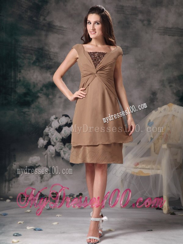 Elegant Champagne Strapless Short Prom / Homecoming Dress Mini-length Organza
