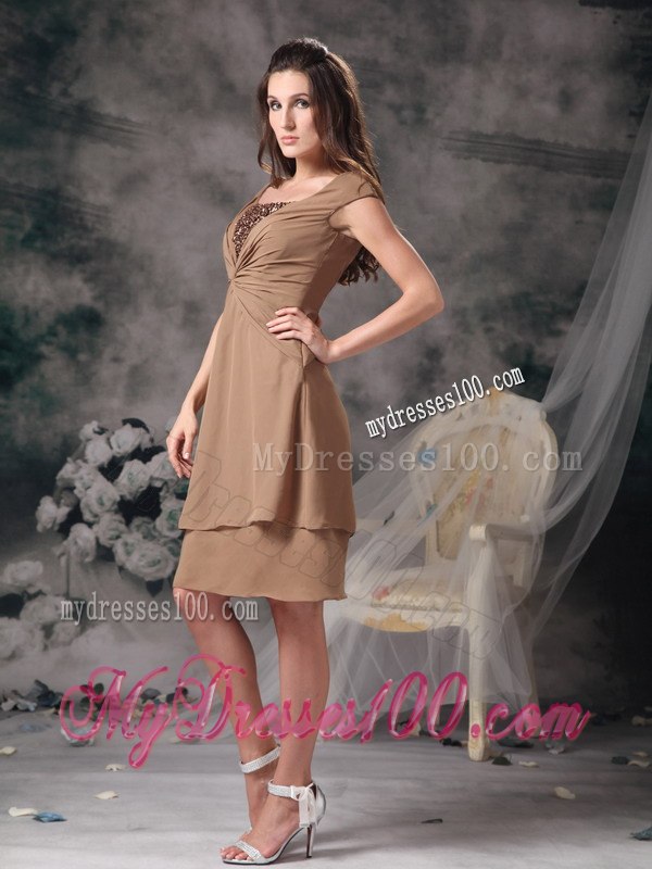 Elegant Champagne Strapless Short Prom / Homecoming Dress Mini-length Organza