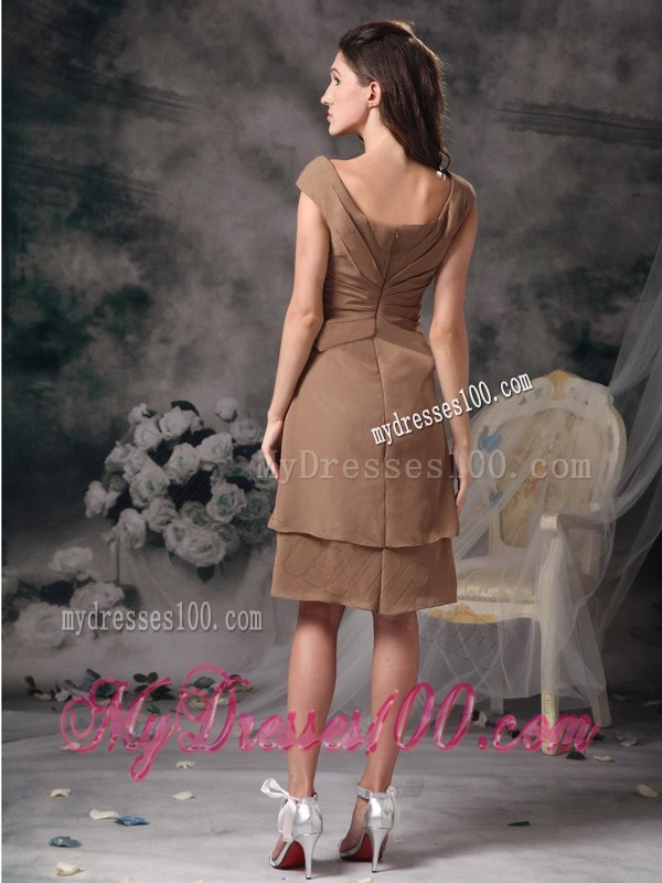 Elegant Champagne Strapless Short Prom / Homecoming Dress Mini-length Organza