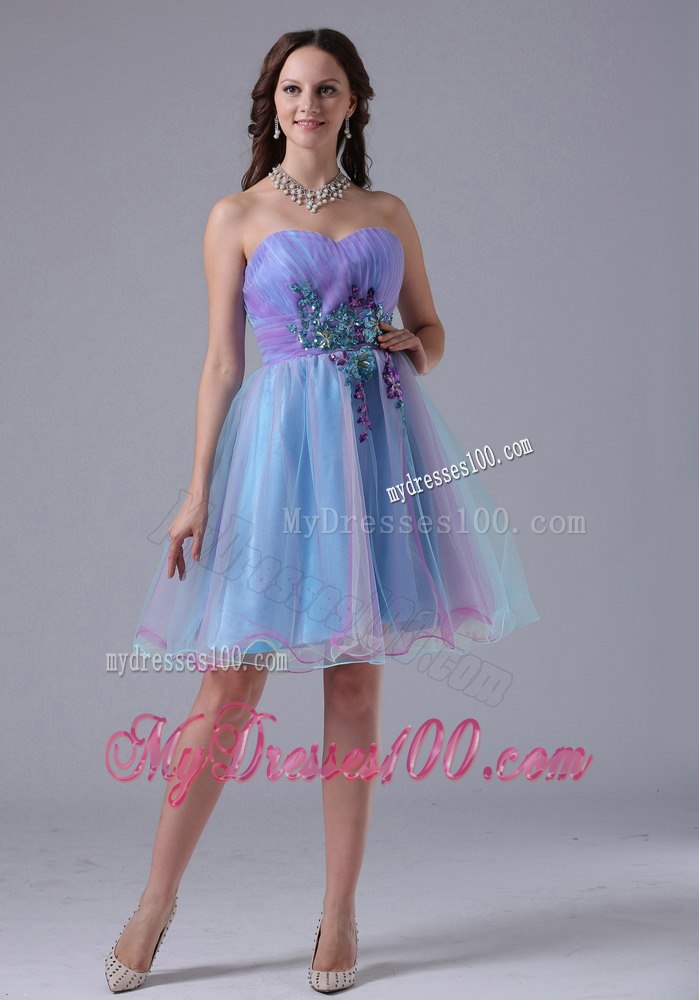 Multi-color Sweetheart Cocktail Dress With Appliques and Ruche In 2013