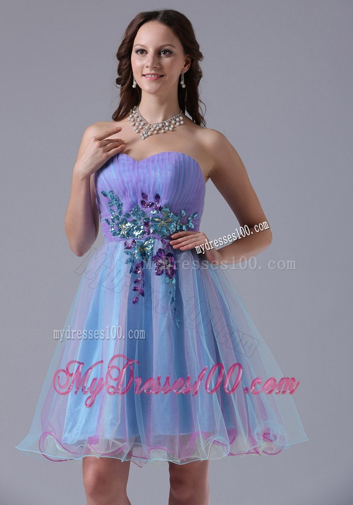 Multi-color Sweetheart Cocktail Dress With Appliques and Ruche In 2013