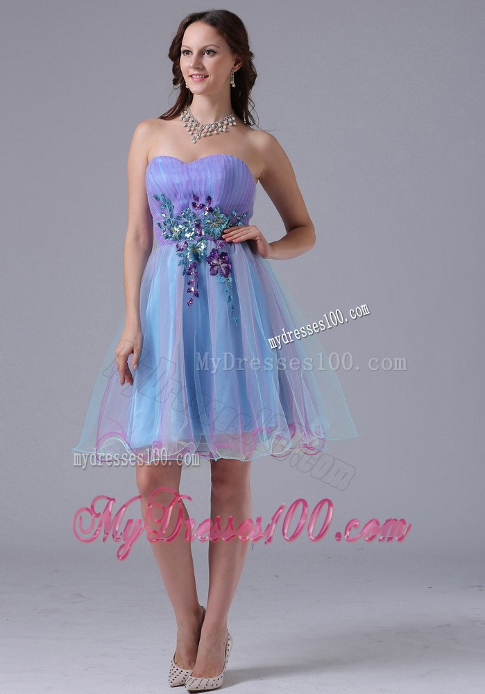 Multi-color Sweetheart Cocktail Dress With Appliques and Ruche In 2013