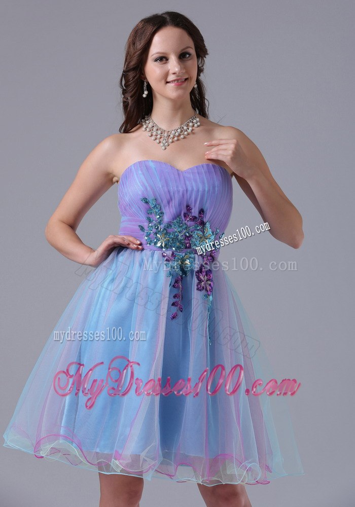 Multi-color Sweetheart Cocktail Dress With Appliques and Ruche In 2013
