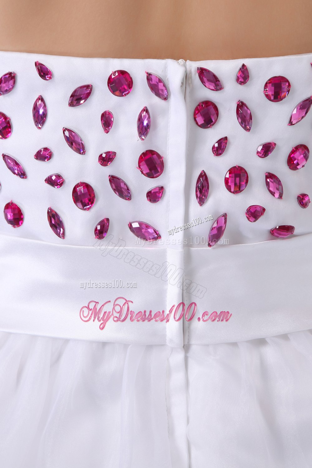 Sweet White Sweetheart Beading Short Cocktail Dress Mini-length