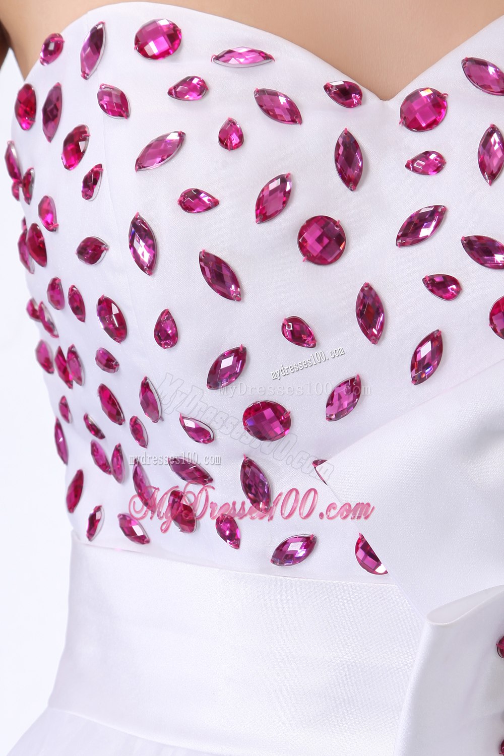 Sweet White Sweetheart Beading Short Cocktail Dress Mini-length