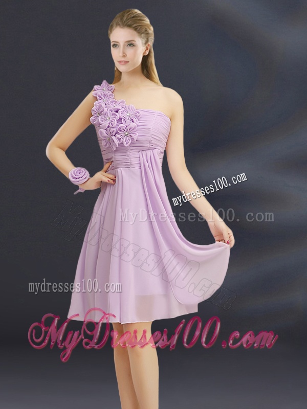 2016 Romantic Hand Made Flowers Sweetheart Dama Dress with Ruching