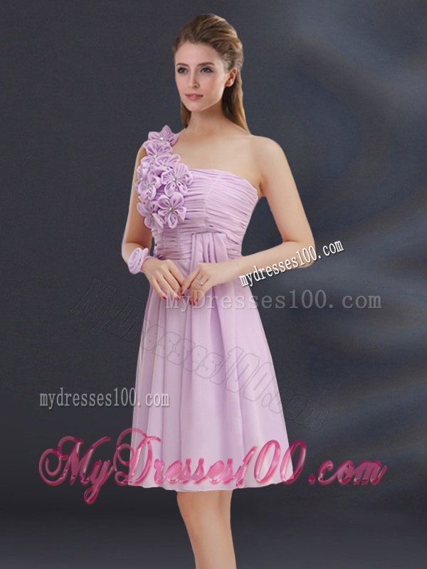 2016 Romantic Hand Made Flowers Sweetheart Dama Dress with Ruching
