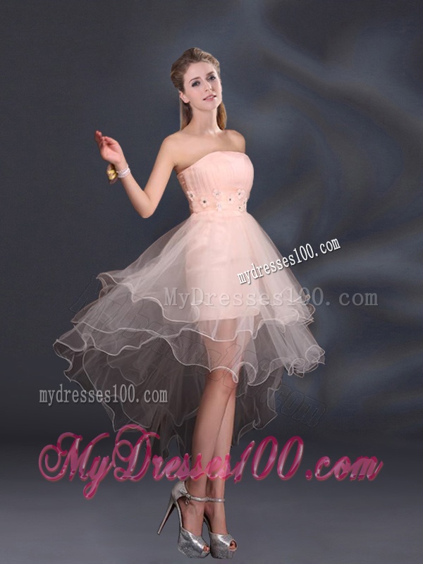 Appliques Strapless Ruffles Organza 2016 Sturning Dama Dresses