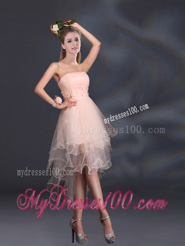 Appliques Strapless Ruffles Organza 2016 Sturning Dama Dresses