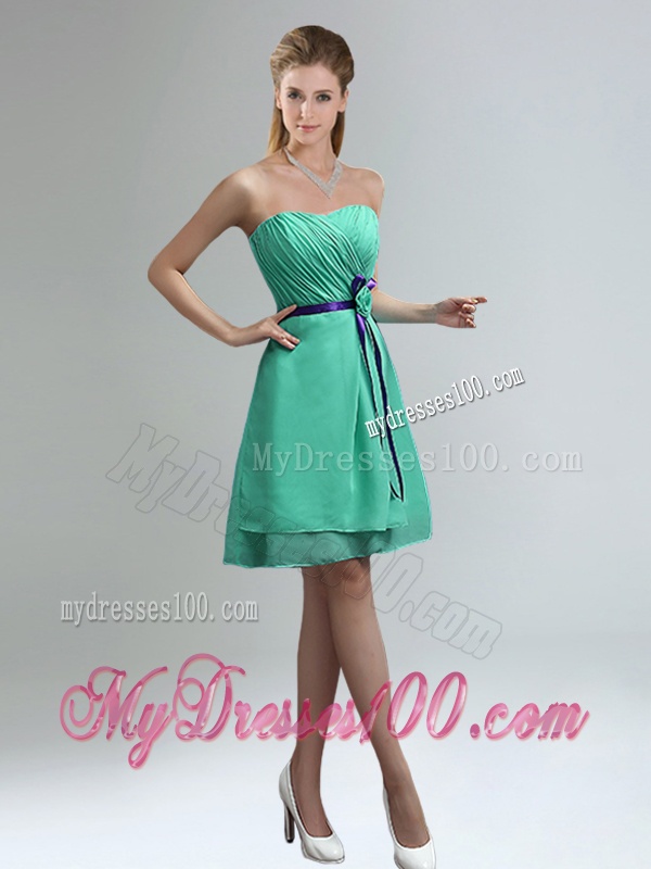 Classical Blue And Purple Sweetheart Dama Dresses with Ruching