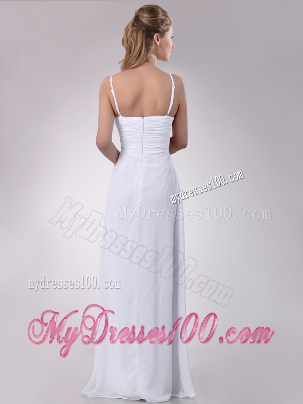 Latest Handcrafted Flower White Dama Dress with Spaghetti Straps