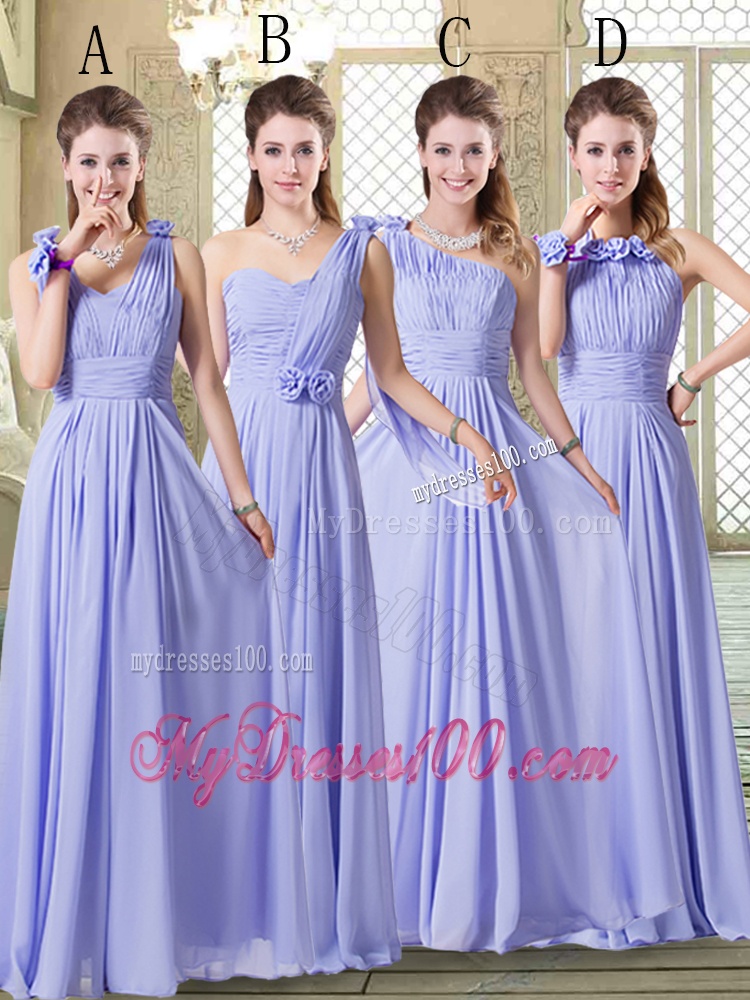 Lovely Empire One Shoulder Dama Dresses in Lavender