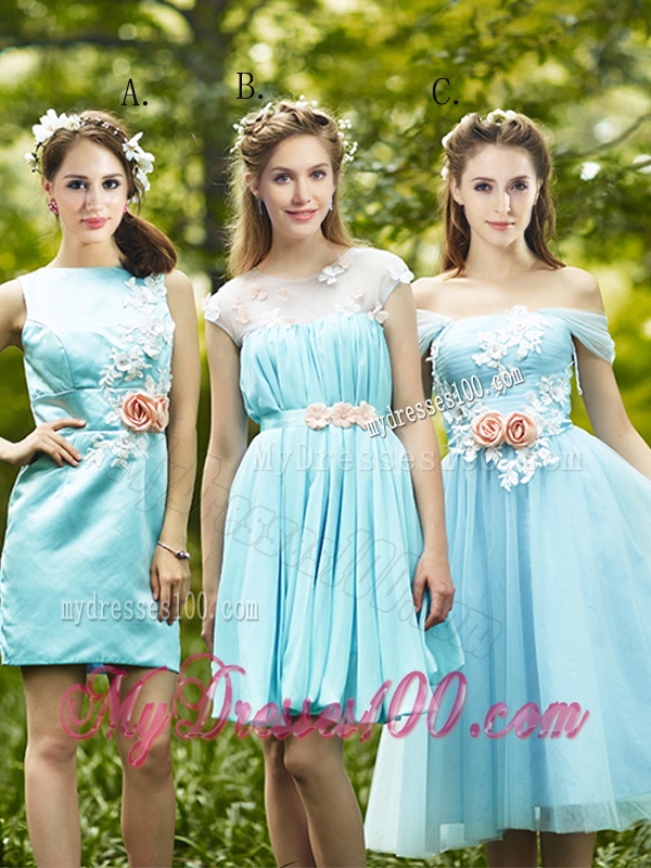 Most Popular Light Blue Dama Dress with Appliques for Spring