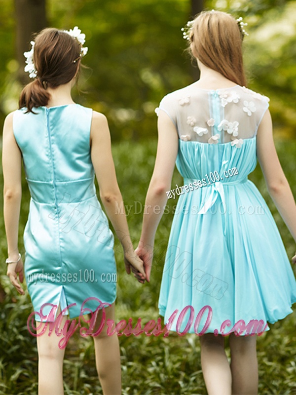 Most Popular Light Blue Dama Dress with Appliques for Spring