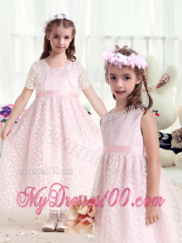 Gorgeous Empire Scoop Flower Girl Dresses with Belt