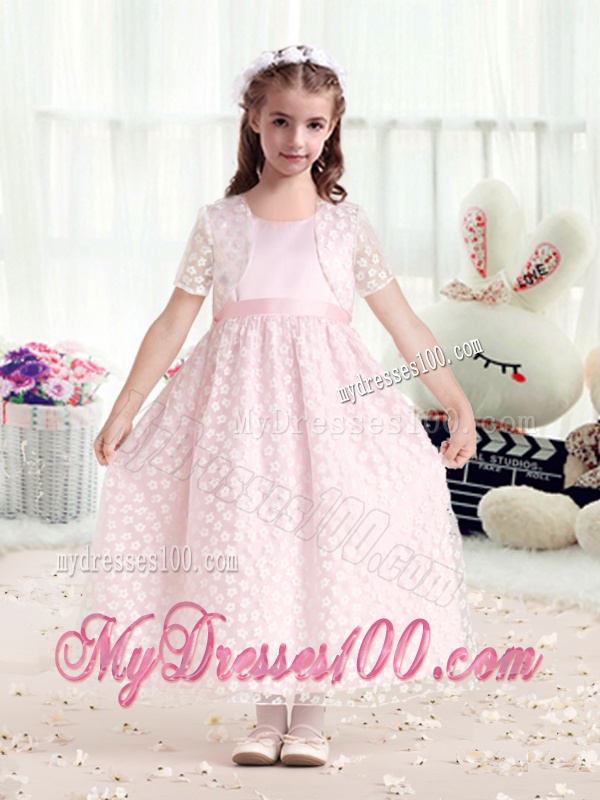 Gorgeous Empire Scoop Flower Girl Dresses with Belt