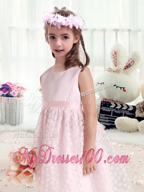 Gorgeous Empire Scoop Flower Girl Dresses with Belt