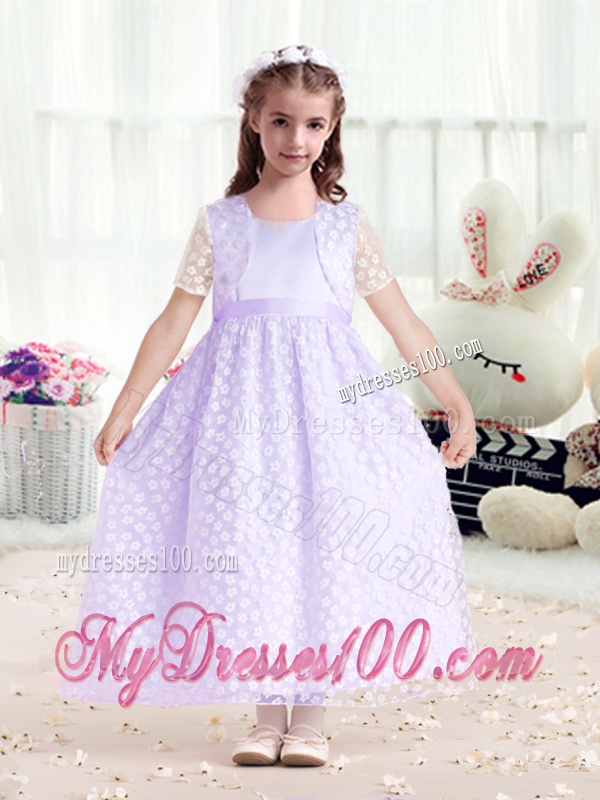 Gorgeous Empire Scoop Flower Girl Dresses with Belt