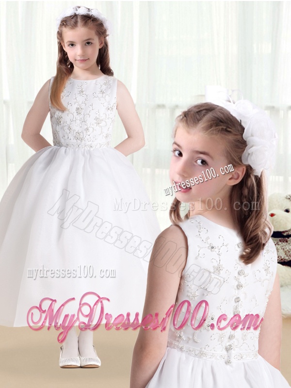 New Style Ball Gown Beading and Appliques Flower Girl Dresses